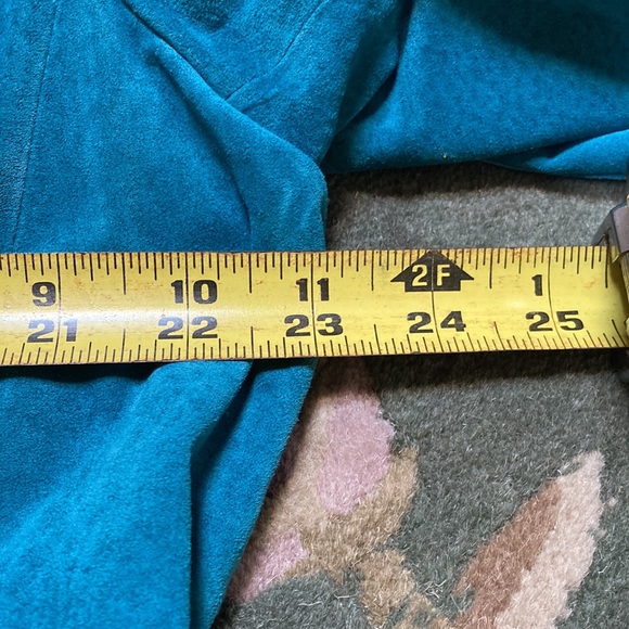 NWT Terry Lewis Suede Jacket Teal - Picture 9 of 10